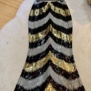 Multi colored sequin maxi skirt